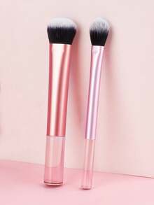 2pcs Metal Handle Angled Contour Brush + Gradient Brush Makeup Brush Set, Includes Foundation Brush, Gradient Brush, Shadow Brush, Powder Brush, Contour Brush, Suitable For Beginners & Travel - Multicolor - View 12