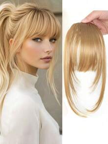 高级合成漫画刘海假发，女士额夹式刘海，耐热自然黑，适合日常佩戴 - 彩色 - 查看 13