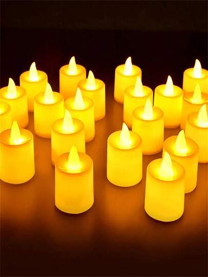 6/12/24/48pcs Flameless Romantic Led Candles, Romantic Atmosphere Decorative Lamp, For Parties And Gatherings Such As Valentine's Day ,Yard Decor, Garden Decor