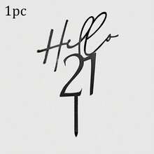 Que cắm trang trí bánh sinh nhật bằng acrylic đen chữ "Hello" (18/12/30/40/50/60 tuổi) thích hợp cho tiệc sinh nhật. - Nhiều màu - Xem 15