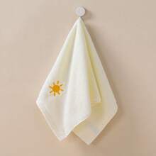 A solid color cartoon embroidered towel, a soft household face towel - Marrón - Ver 4