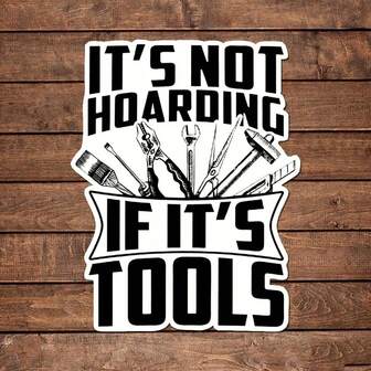 1pc Fun Toolbox Sticker | Fun Carpenter Mechanic Toolbox Sticker ,Waterproof Decal Stickers,PVC Stickers,Easy To Paste And Remove,For Car Bumpers, Laptops, Water Bottles - Disposable, Irregular Shape, Compatible With Plastic Surfaces, Sticks On Back