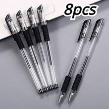 6-15pcs/Set European Standard Neutral Carbon Office Signature Pens, 0.5mm Tip, Red, Blue, Black, Student Stationery, Back To School Season - Multicolor - View 9