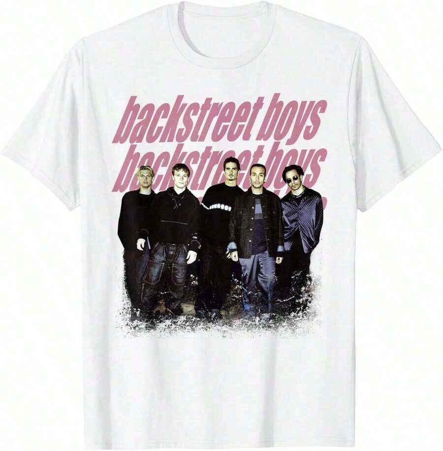 American Classics Backstreet Boys Millennium Album Cover Adult Short Sleeve T Shirt Retro 90s Style - White 4 - View 1