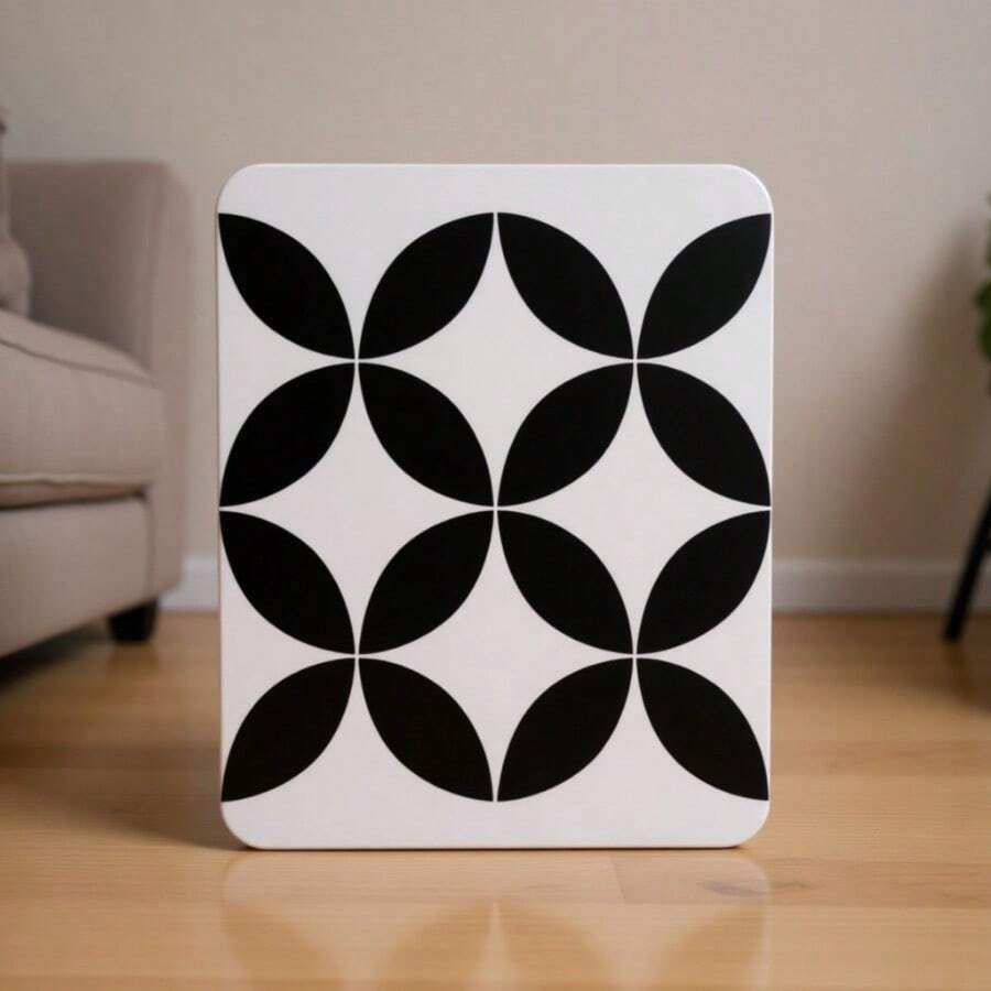 FloorPops - Azulejos de piso para despegar y pegar color negro FP3301 - NegroBlanco - Ver 1