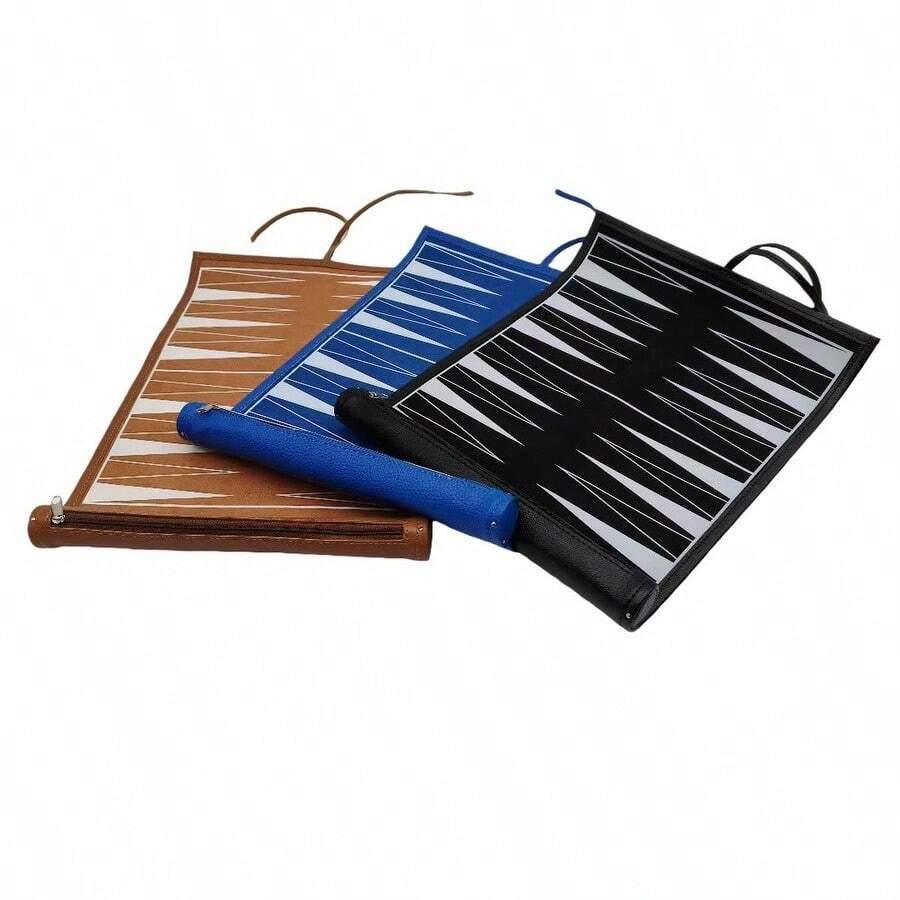 Portable Foldable Leather Backgammon Game Set - Ideal For RV Trips, Cruises, Flights, Camping, Backpacking, Road Trips, Etc. Multiple Colors - Multicolor - View 1