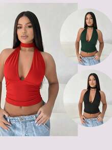 Jade/Livia Cropped Top With Padded Cups, Women's Spandex Fabric - Rỉ Nâu - Xem 2