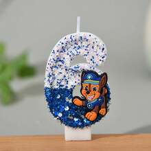1pc Paw Patrol Ryder Numeral Candle, Cake Decoration Party Glitter Creative Birthday Candle, Suitable For Various Holiday Decorations - Multicolor - View 19