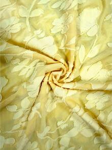 女士黄色花卉提花连衣裙 | 吊带V领修身鱼尾裙，适合夏季派对和婚礼，优雅时尚 - 黃色 - 查看 7