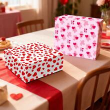19.68*27.56in Valentine's Day Heart Pattern Gift Wrapping Paper, Valentine's Day Party Pink DIY Wrapping Paper, Party Gift Decoration Supplies - Multicolor - View 2