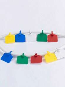 100pcs Self-Locking Plastic Nylon Cable Ties, Multi-Color Ethernet Cable Labels, Suitable For Home Use - Multicolor - View 10