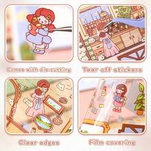 2 Sheets 27.5*21cm Large Size Miniature Scene Stickers, 2 Pattern Options, Includes 2 Sheets Pet Stickers + 1 Sheet Scene Cardboard + 1 Sheet Reference, Suitable For Christmas, New Year, Holiday Party, Gifts, Envelopes, Cards DIY Decoration, PVC Sticker Scrapbook Supplies Scrapbooking - Cartoon Landscape Stickers - View 11