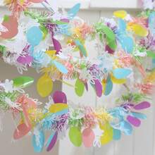 1件/2件装 59.05英寸复活节装饰花环 - 彩色蛋形装饰金属丝花环，用于节日装饰 - 復活節蛋毛條 - 查看 15