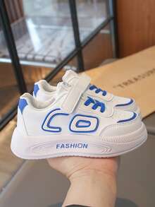 2025 New Style Kids White Sneakers, Children's Sports Shoes, Breathable Soft Sole Boys Casual Sneakers, Baby Shoes - Blue - View 2