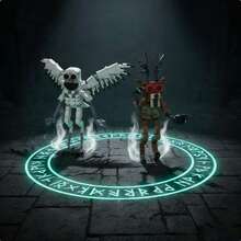 Rob-Lox 99nights In The Forest Artistic Building Blocks Toy, Can Be Placed On Desk Or Shelf, Assemble Mysterious Owl And Deer - Modern Display Collectible, Independent Style, Christmas