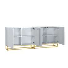 Ripple Duo Sideboard 200cm - Modern Fluted Design With Push To Open Doors - White - View 10