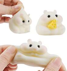 NewHandmade Taba Hamster Squishy Stress Relief Toys - Ultra Soft Silicone Squeeze Toys For Kids & Adults, Reusable Non-Violent Squishy Toys For Stress Relief & RelaxationTruck Toy - Chuột Hamster Trắng - Xem 1