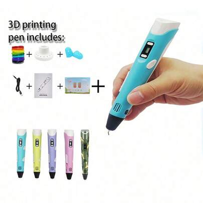 Bút in 3D tự chế, bút vẽ nghệ thuật, quà tặng sinh nhật, quà tặng Giáng sinh, ruột bút PLA 9M/25M/50M/100M (vật tư tiêu hao) + Sổ phác thảo + Bao ngón tay + Đế