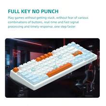 PANDA 83-Key Wired Mechanical Keyboard, Compact Ergonomic Design, RGB Backlit Red Switch, Suitable For PC/Tablet/Laptop, Ideal For Gaming And Office Use - Multicolor - View 7