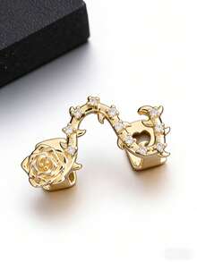 1 chiếc răng giả mạ vàng 18k đính đá zirconia siêu nhỏ thời trang nữ, phụ kiện dành cho rapper, phù hợp để đeo hàng ngày, dự tiệc, món quà độc đáo dành cho gia đình, bạn bè, bạn gái vào ngày Valentine. - Vàng và Bạc - Xem 8