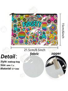 1 pieza Bolsa con cremallera multiusos, adecuada para mascotas, organizadores de cosméticos, suministros y regalos festivos - Cartera y contenedor de aperitivos lavable a máquina de estilo casual - Multicolor - Ver 6