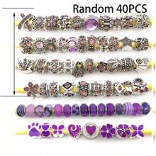 40颗欧式珠子，铜芯大孔树脂隔珠，无铜彩色玻璃珠，水晶珠，适合DIY珠宝制作 - 彩色 - 查看 15