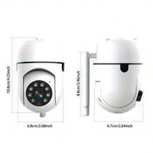 1080P高清WiFi安防摄像头，室内/室外家用监控摄像头，双向语音，夜视，移动侦测，云台/变焦，实时视频流，USB供电，多画面显示，室内安防摄像头【现代时尚设计，白色】 - 白色 - 查看 9