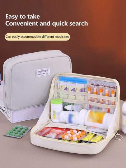 1PC Travel Medicine Bag Portable Medicine Storage Bag Student Dormitory Carry-On Small First Aid Epidemic Prevention Medical Medicine Bag Box Box, Large Capacity Zipper Medicine Storage Bag, Multiple Colors Available, All Seasons, Compact And Portable Medicine Bag, Suitable For Travel, Daily Travel And Home Use. The Perfect Little Gift For Thanksgiving And Christmas Pill Box Pill Case Pill Containers Hospital Bag First Aid Kit Medicine Organizer Travel Essential Cruise Essentials Holiday Essential