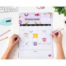 The Yellow Clip - Calendario Organizador de pared 2026 Calendario grande de pared para Mujer Maestras BLACK BLOOM - FLOR NEGRA - Ver 7