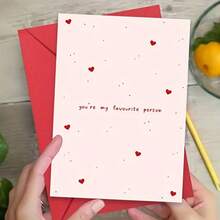 Valentine's Day Card With "You Are My Most Beloved" Written On It. Cute Pink And Red Anniversary Greeting Card. Romantic Greeting Card Suitable For Both Him And Her. Ideal As A New Year Gift, Ramadan Gift, And Valentine's Day Surprise. - Multicolor - View 4