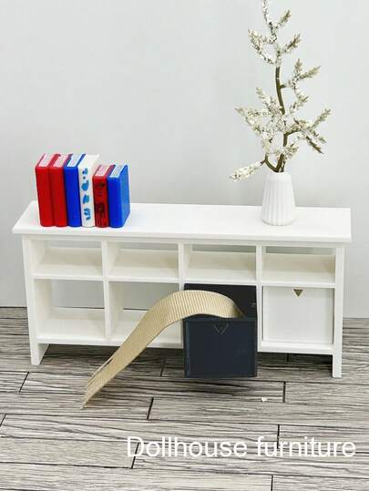 Dollhouse Decor Cabinet, Miniature Model Display Shelf, TV Stand, Fairy Vanity Dresser, Plastic Realistic Furniture, Model House Decor, Small Trinket Storage Cabinet, Drawer Side Table Decor - Perfect For Decorating Your Miniature House