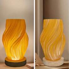 3D Printed Tornado Lamp, Atmosphere Decorative Table Lamp, Bedroom Desk Lamp, Flicker-Free Smart Healthy Lighting, Wooden + White Body Soft Tri-Color Warm - Multicolor - View 8
