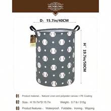 HUNRUNG Cesto para La Colada Tela De Lona Cesta De Almacenamiento Liviana Organizador De Juguetes Ropa Sucia Plegable A Prueba De Agua para Dormitorios Universitarios Dormitorio De s Baño - balón de fútbol rojo - Ver 1