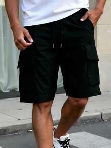 Men's Sports Shorts, Casual Cargo Shorts, Loose Fit Bermuda Shorts, Suitable For Sports, Running, Fitness, Boxing And Other Activities - Black - View 9