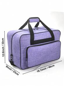 Sewing Machine Carrying Case, Portable Tote Bag Compatible With Singer, Brother, Janome, Multiple Pockets For Storage, Adjustable Shoulder Strap, Fits Most 15-18 Inch Machines, Water-Resistant Oxford Fabric - Purple - View 7