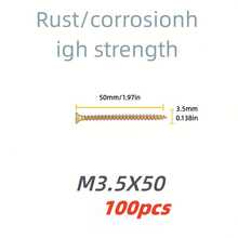 100pcs Of High Strength Carbon Steel Galvanize Self Tapping Screws, Wood Screws, M3.5 Flat Head Drilling Screws, Suitable For Fiberboard & Wood - Matte Industrial Hardware - Bronze - View 14