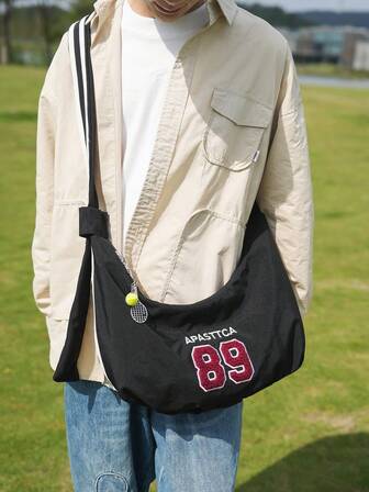 1 pièce Sac banane en nylon pour homme, sac à bandoulière en nylon avec sangle réglable, résistant aux rayures et à l'usure, poche pour passeport, argent, carte d'identité, carte de crédit, léger pour les déplacements/trajets quotidiens, cadeau décontracté pour le petit ami