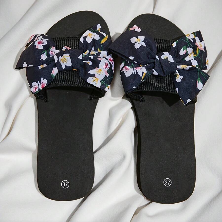 Women's Fashionable Casual Slipper Women Heeled Sandals Comfortable Wedge Heel Soft Bottom Beach Shoes, Anti-Skid Sole Holiday Party Slipper Flip Flops - Multicolor - View 1