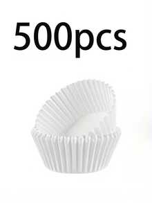 100pcs/200pcs/500pcs/1000pcs White/Kraft Grease-Proof Heat-Resistant Baking Cups, Suitable For New Year, Valentine's Day, Birthday And Wedding Party Baking - Multicolor - View 12