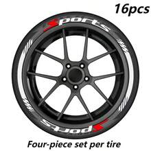 16张/套跑车轮毂贴纸 - 防水PVC字母贴纸轮胎装饰贴纸，每轮4张/套 - 裝飾貼紙 - 查看 7