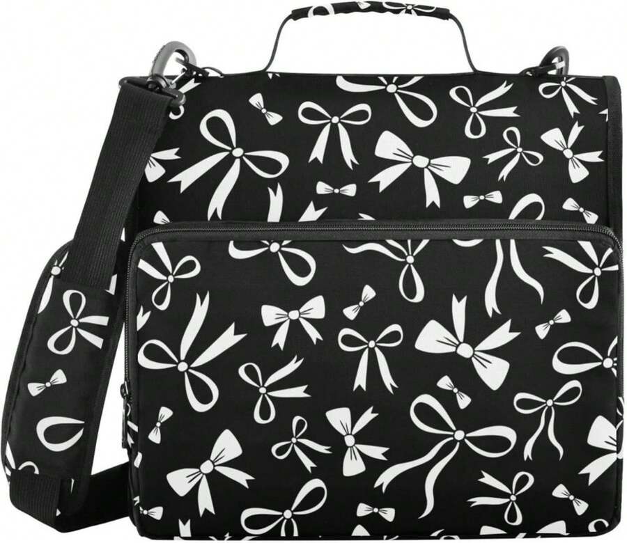 Zipper Binder Bag 3 Ring File Folder Portfolio Organizer Zippered Binder Bags With Strap Fits Laptop Women Men - ColorJ - 查看 1