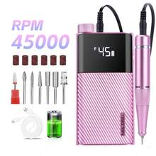 Lixadeira de Unhas Elétrica Profissional, Kit de Grooming de Unhas Portátil Sem Fio com Bits de Lixamento, Lixa de Unhas Recarregável de 45.000 RPM, Adequada para Unhas Acrílicas, Polimento de Gel, Produtos de Cuidados com as Unhas, Ferramentas de Unhas, Uso Profissional e Doméstico, Presente para Professores, Médicos, Família, Amigos, Todas as Ocasiões