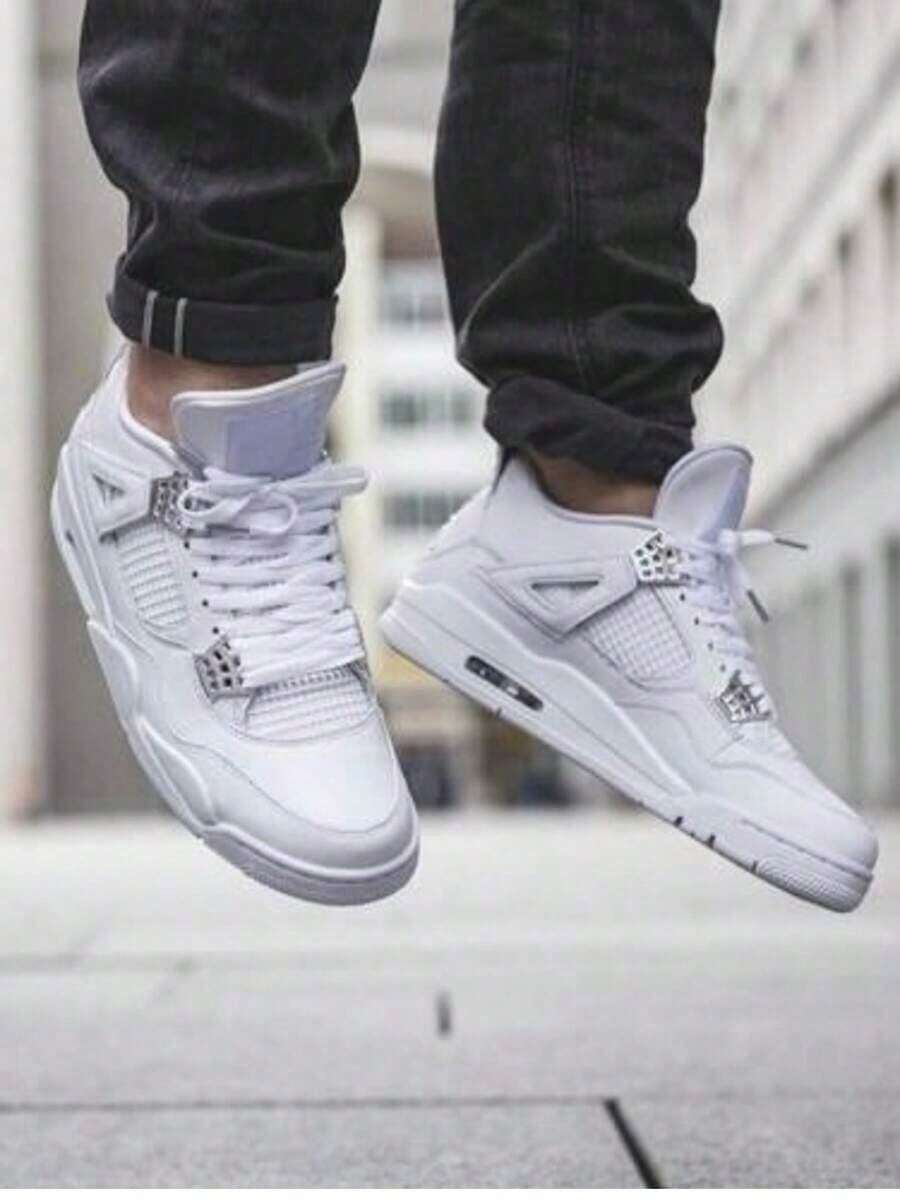 Promotion: Basketball Shoes, Air 4 Skate Shoes, Gym Shoes, Premium Training Shoes, 24-Hour Shipping, Black And White - AIR 4 白色 - 查看 1