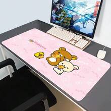 Kawaii Game Rubber Mat Cute Mousepad Non-Slip Table Mat Anime Pink Rilakkuma Office Computer Accessories Speed Desktop Mouse Pad - BLACK-4 - 查看 10