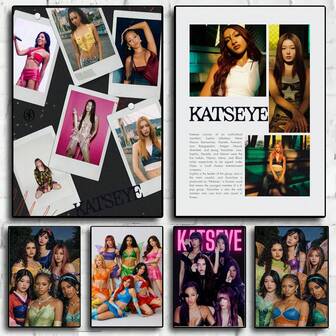 1 st Katseye K-pop band musikgrupp fanposter Katseye bandgrupp K-popstjärnor affischer kanvasmålning väggkonst rum heminredning orammade