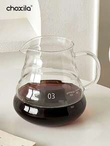 choxila 1 buah teko kopi kaca tahan panas sederhana 360/600/800ml, motif awan lucu, alat pembuat kopi tetes manual, cangkir penyaring kopi, aksesori kopi. - Pot - View 9