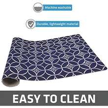 Drymate Mantel individual para cuenco para mascotas, tapete de alimentación de alimentos para perros y gatos, tela absorbente, parte trasera impermeable, antideslizante, lavable a máquina/duradero (hecho en Estados Unidos) (12 x 20 pulgadas) (cuadrado de diamante de topo)(12x20 Inch (Pack of 1) indigo) - Multicolor - Ver 5