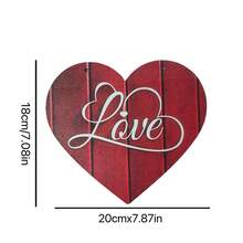 2/1 szt. walentynkowy talerz wiszący w kształcie serca z drewna z wstążką na drzwi, dekoracja ścienna do domu i kuchni, trwała dekoracja ścienna do domu, kawiarni, kawiarni, prezent na walentynki - Wielokolorowe - Zobacz 2