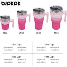 BJPKPK - Vaso de 10 onzas con asa de acero inoxidable aislado con tapa y pajita, tazas de café de viaje para mujeres y hombres, flor de cerezo - A-Oasis - Ver 9