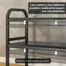 XGYisemy Organizador Fadero DebajoOrganizador de Fadero 2 Nive Estante de Almacenamiento Ajustable con 10 Pane Extraíb para Cocina Baño Alacena Negro-10 Pane - negro - Ver 4